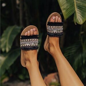 Stylish Black and Tan Women's Sandals